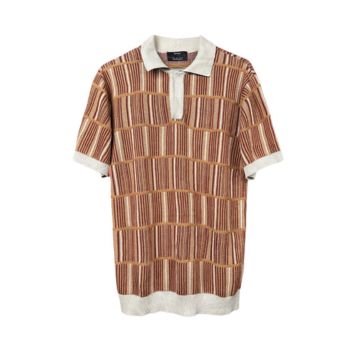 Textured short sleeve polo shirt